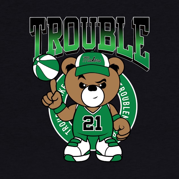 Teddy bear basketball tee by janvimar